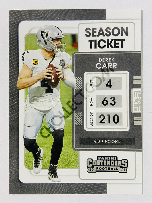 Derek Carr - Las Vegas Raiders 2021 Panini Contenders Season Ticket #57