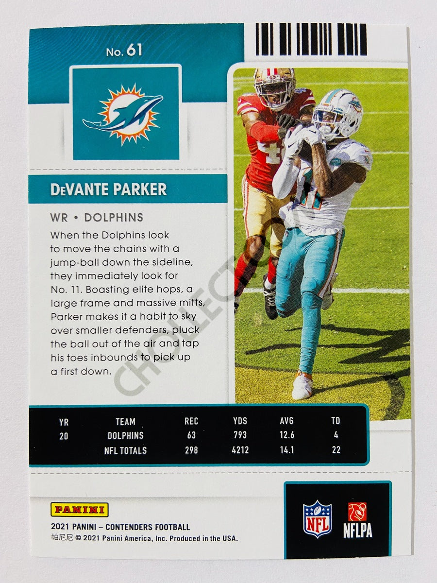 DeVante Parker - Miami Dolphins 2021 Panini Contenders Season Ticket #61