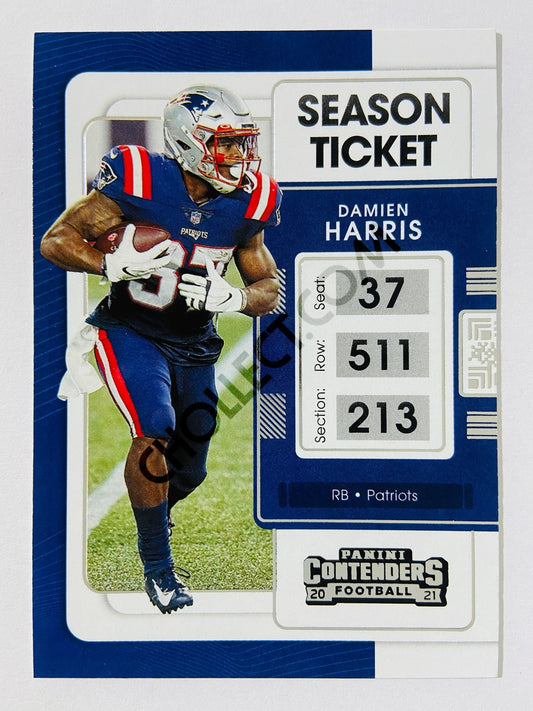 Damien Harris – New England Patriots 2021 Panini Contenders Season Ticket #69