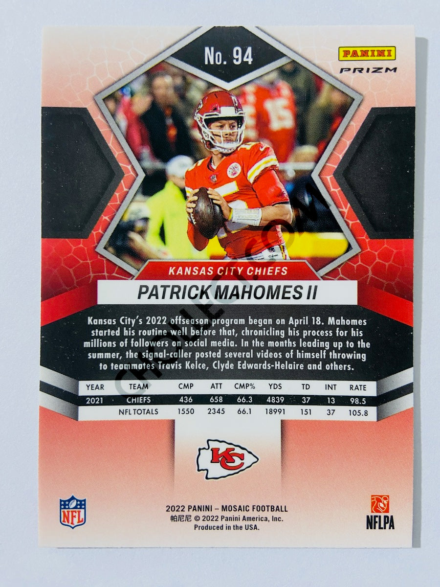 Patrick Mahomes II – Kansas City Chiefs 2022 Panini Mosaic Silver Parallel #94