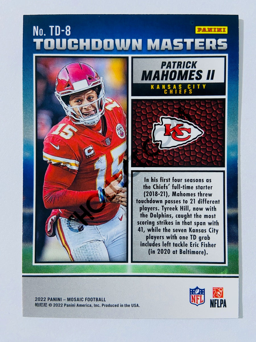 Patrick Mahomes II – Kansas City Chiefs 2022 Panini Mosaic Touchdown Masters #TD-8