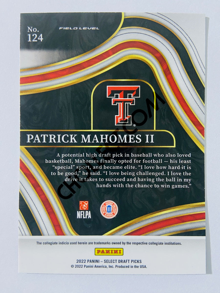 Patrick Mahomes II – Texas Tech 2022 Panini Select Draft Picks Field Level #124