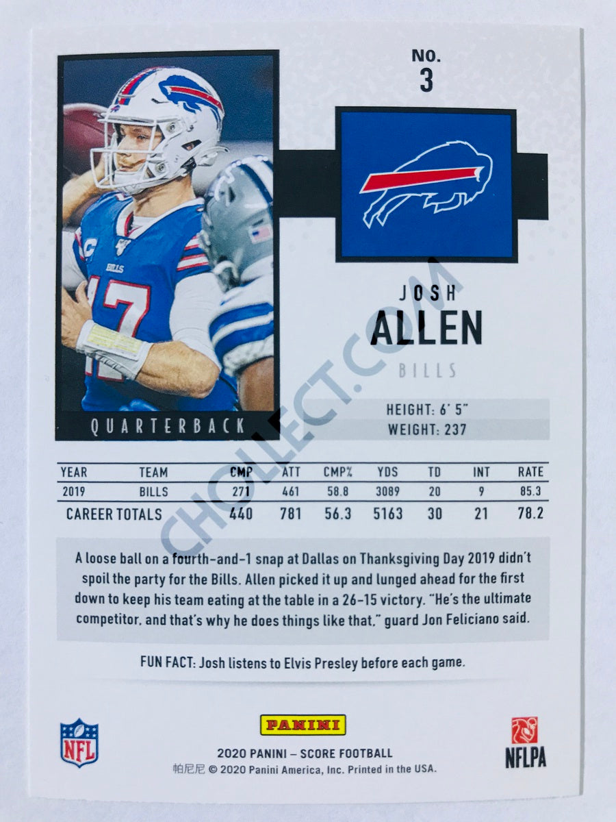 Josh Allen - Buffalo Bills 2020 Panini Score #3