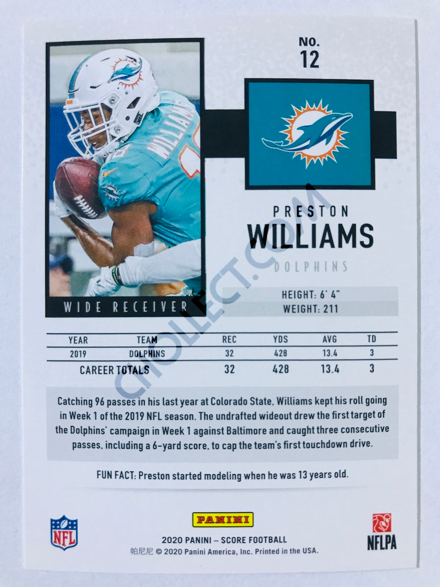 Preston Williams - Miami Dolphins 2020 Panini Score #12