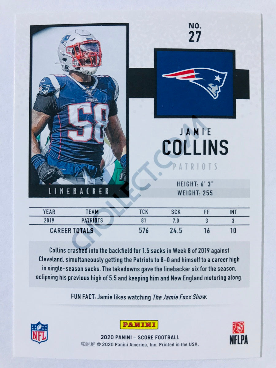 Jamie Collins - New England Patriots 2020 Panini Score #27