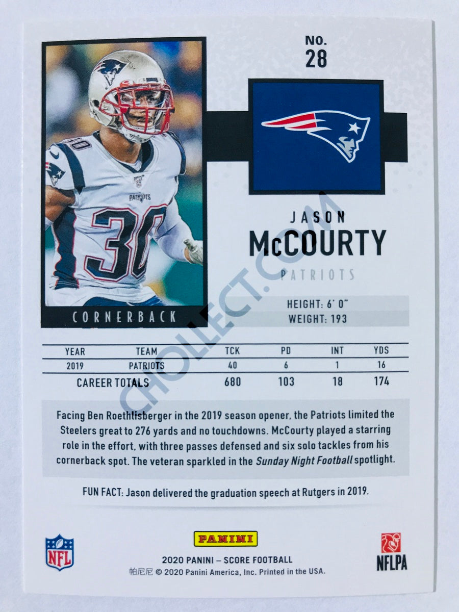 Jason McCourty - New England Patriots 2020 Panini Score #28