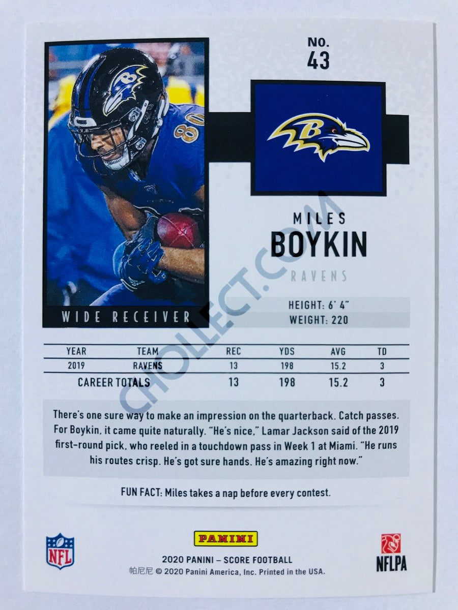 Miles Boykin - Baltimore Ravens 2020 Panini Score #43