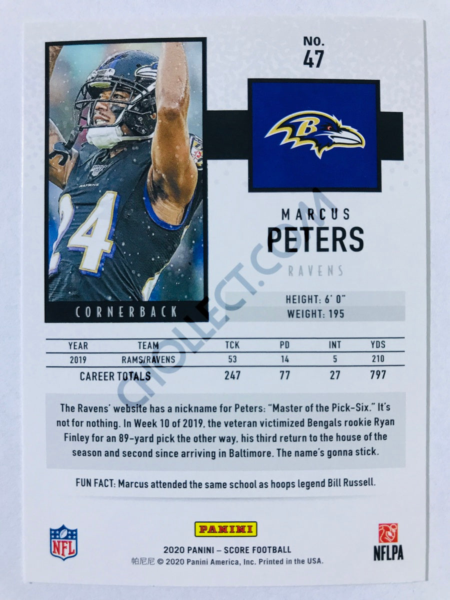 Marcus Peters - Baltimore Ravens 2020 Panini Score #47