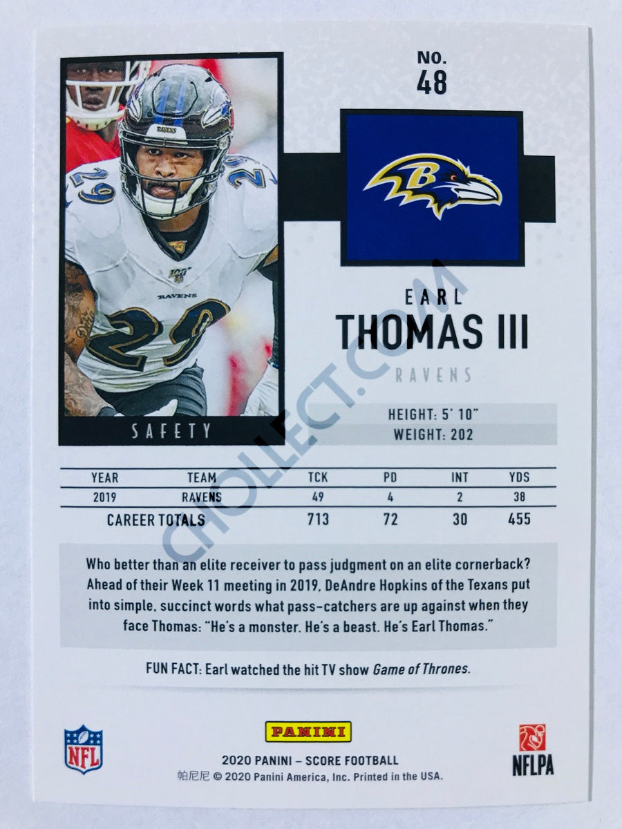 Earl Thomas III - Baltimore Ravens 2020 Panini Score #48