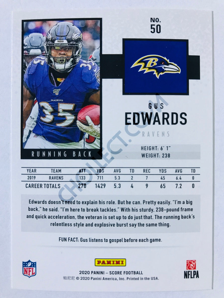 Gus Edwards - Baltimore Ravens 2020 Panini Score #50