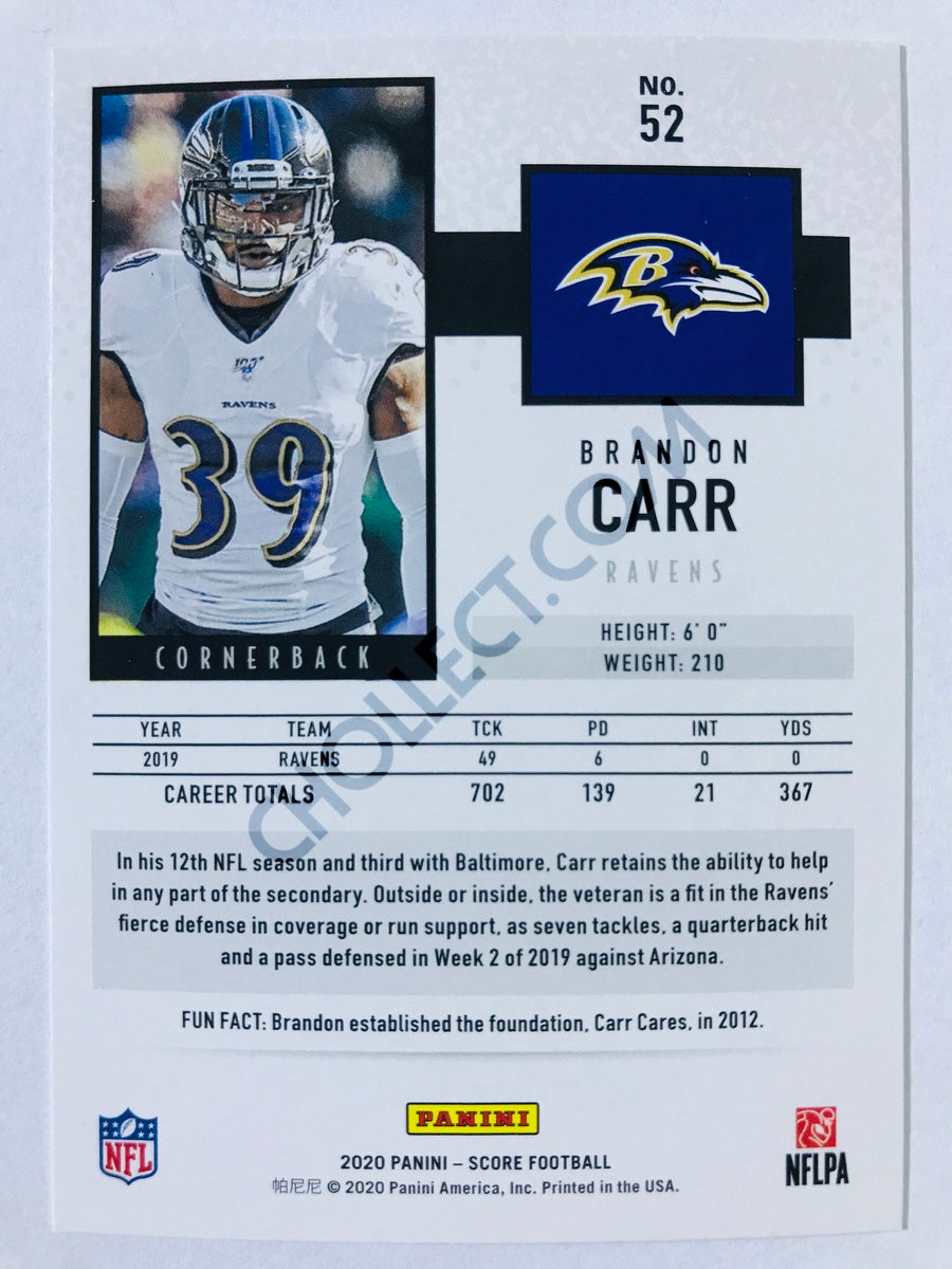 Brandon Carr - Baltimore Ravens 2020 Panini Score #52