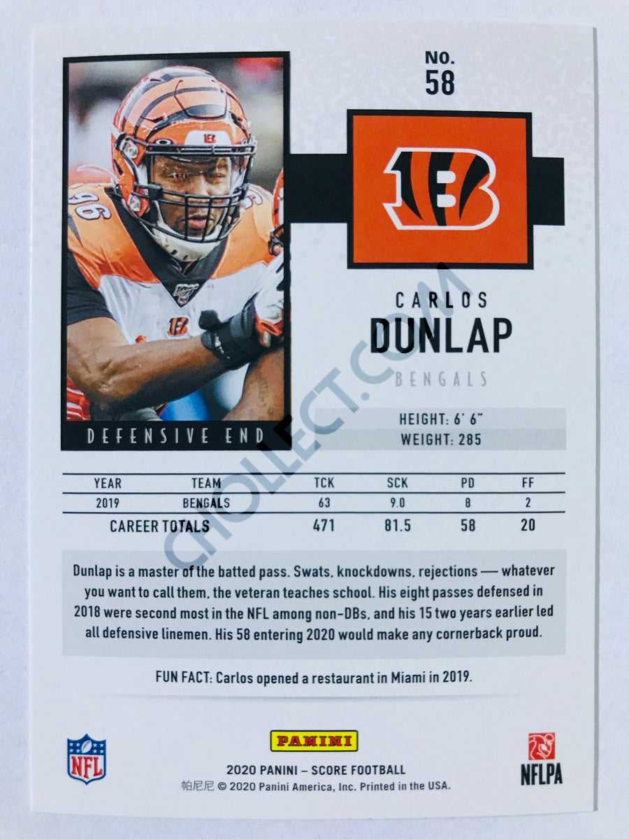 Carlos Dunlap - Cincinnati Bengals 2020 Panini Score #58