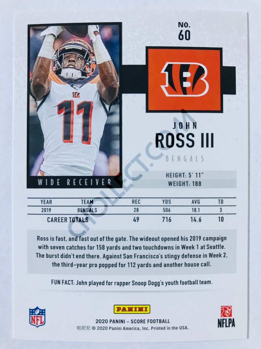 John Ross III - Cincinnati Bengals 2020 Panini Score #60