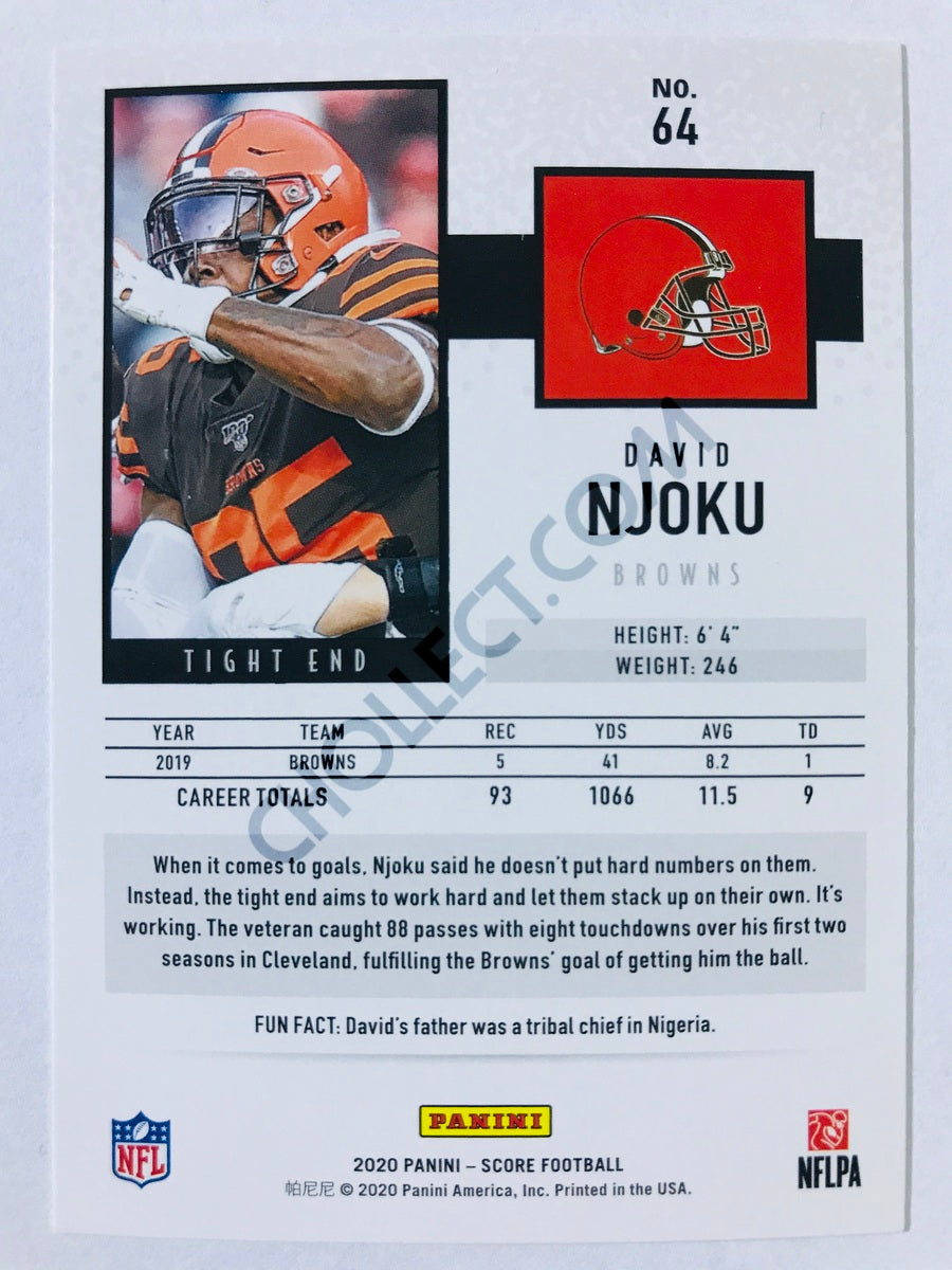 David Njoku - Cleveland Browns 2020 Panini Score #64