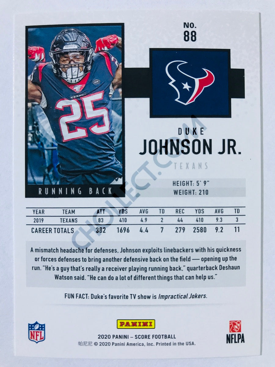 Duke Johnson Jr. - Houston Texans 2020 Panini Score #88