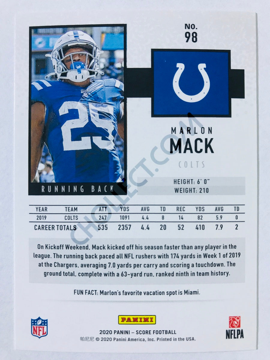 Marlon Mack - Indianapolis Colts 2020 Panini Score #98