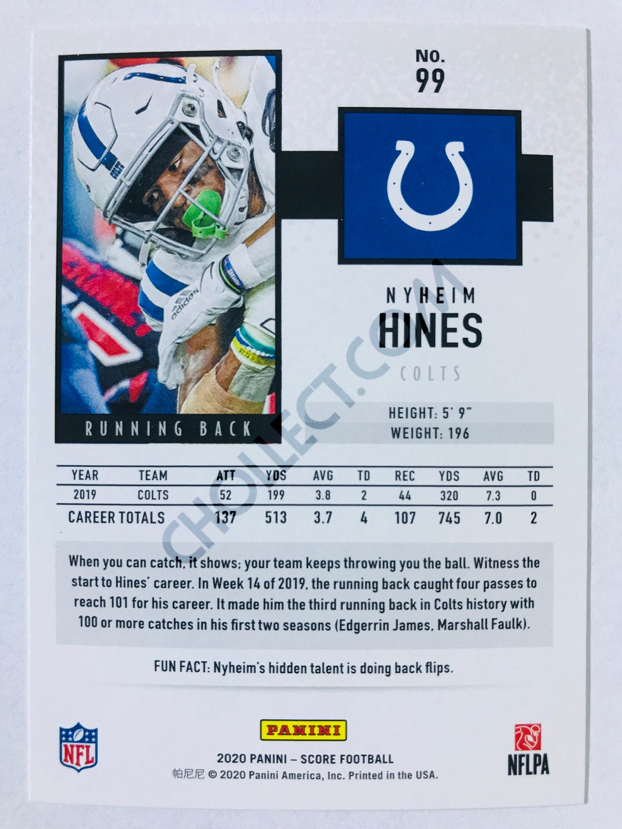 Nyheim Hines - Indianapolis Colts 2020 Panini Score #99