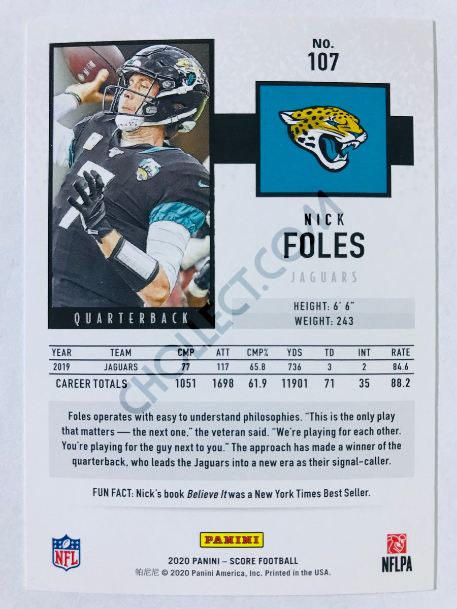 Nick Foles - Jacksonville Jaguars 2020 Panini Score #107