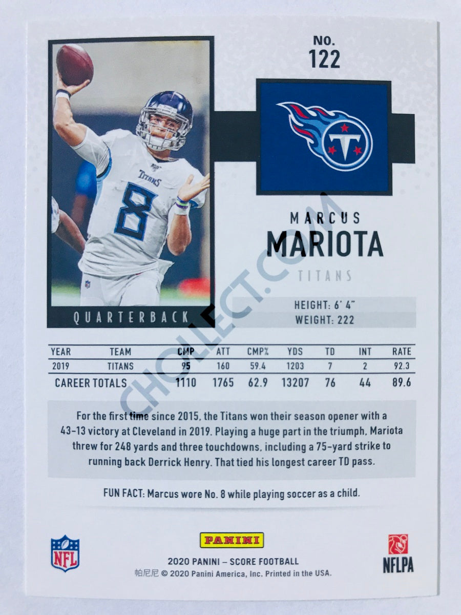 Marcus Mariota - Tennessee Titans 2020 Panini Score #122