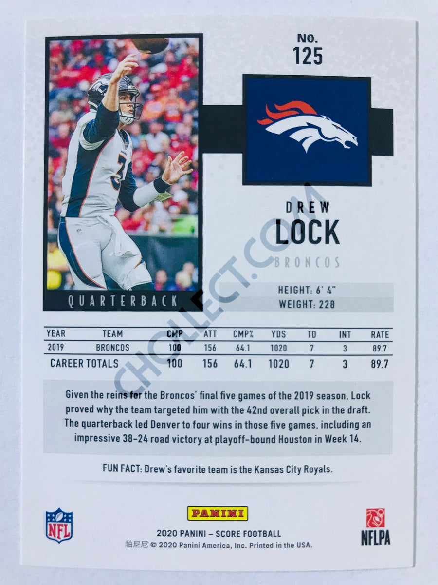 Drew Lock - Denver Broncos 2020 Panini Score #125