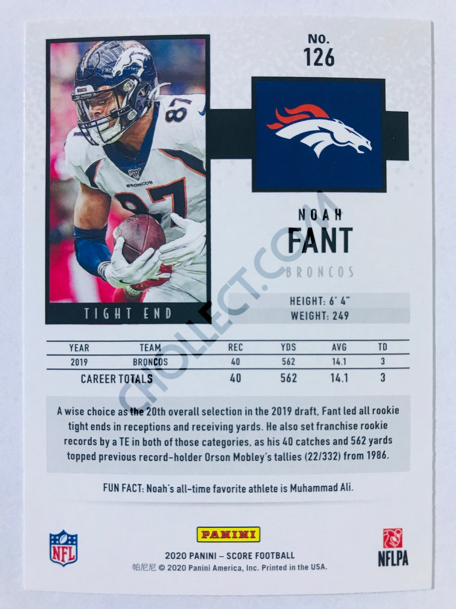 Noah Fant - Denver Broncos 2020 Panini Score #126