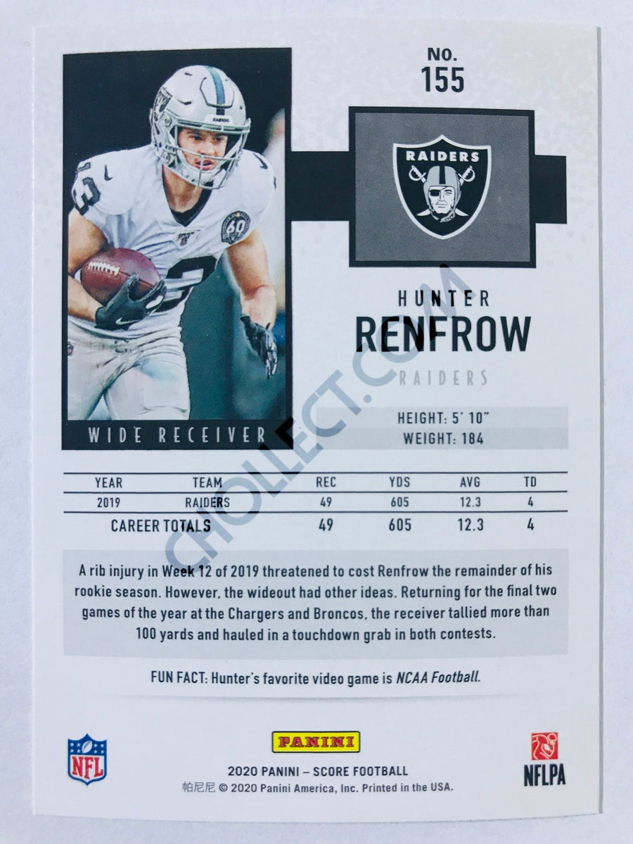 Hunter Renfrow - Las Vegas Raiders 2020 Panini Score #155