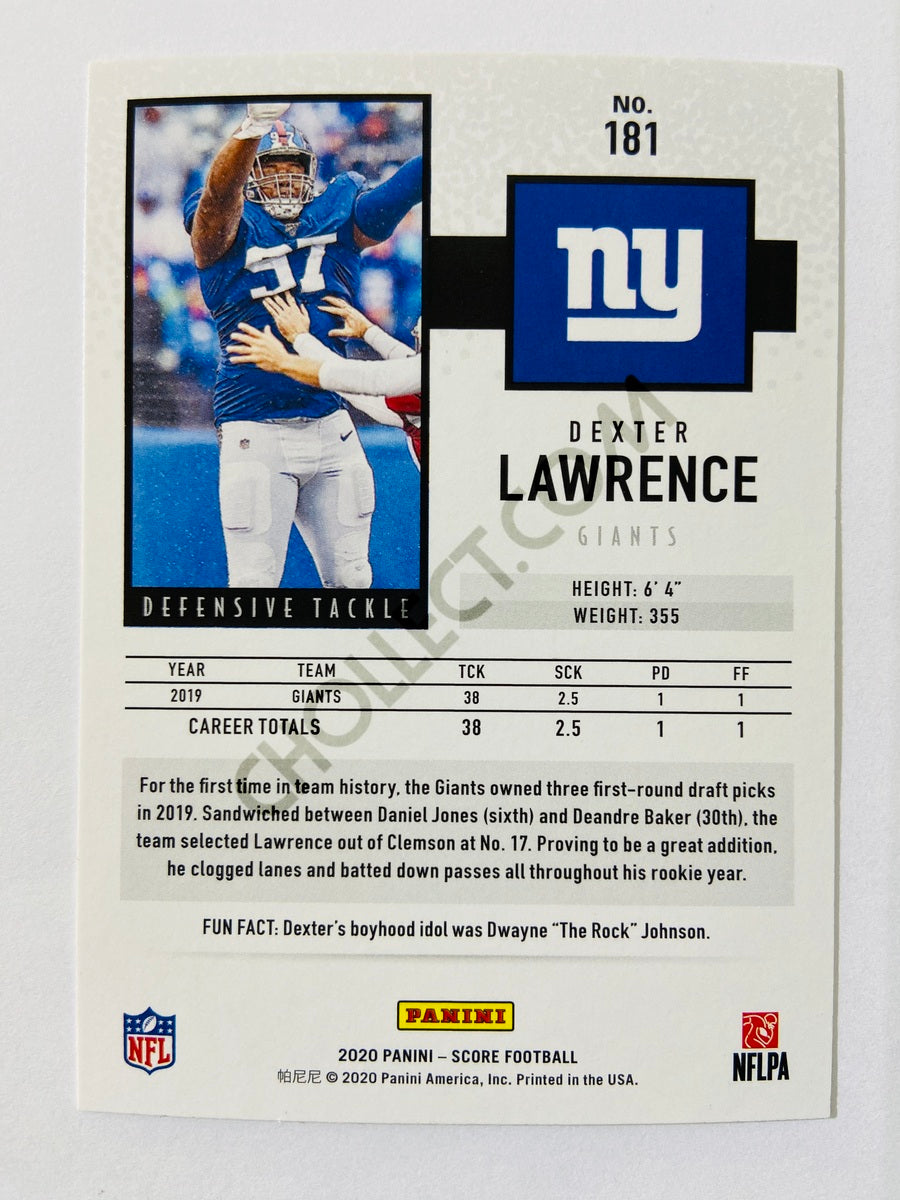 Dexter Lawrence - New York Giants 2020 Panini Score #181