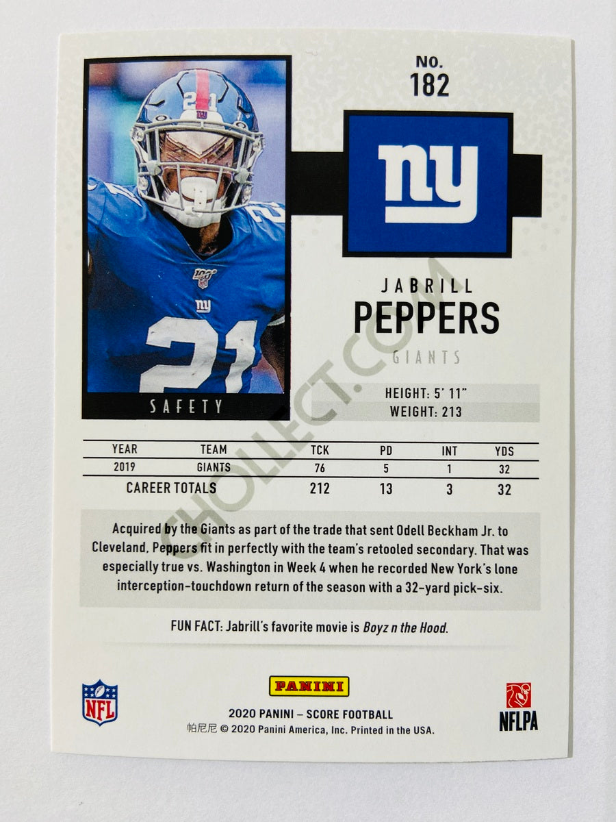 Jabrill Peppers - New York Giants 2020 Panini Score #182