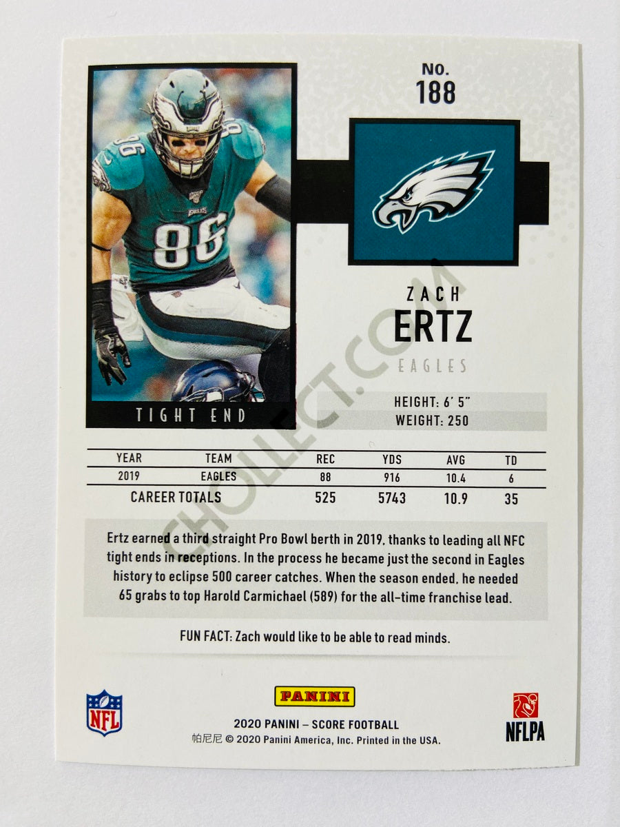 Zach Ertz - Philadelphia Eagles 2020 Panini Score #188