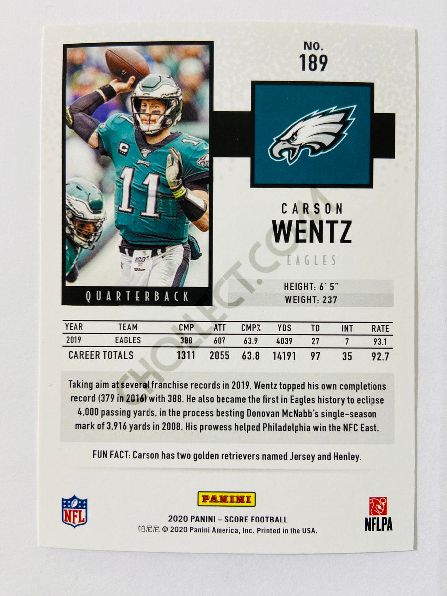 Carson Wentz - Philadelphia Eagles 2020 Panini Score #189