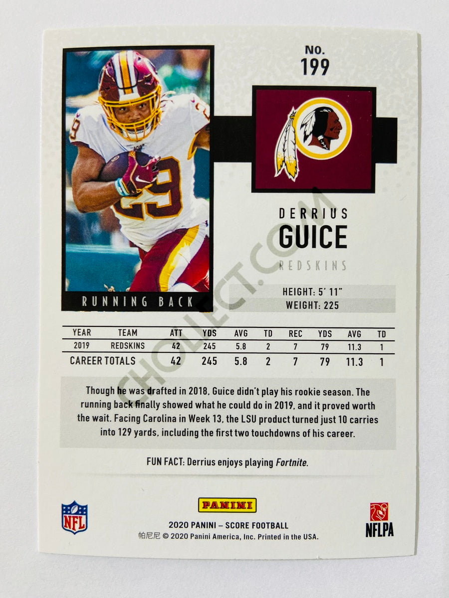 Derrius Guice - Washington Redskins 2020 Panini Score #199