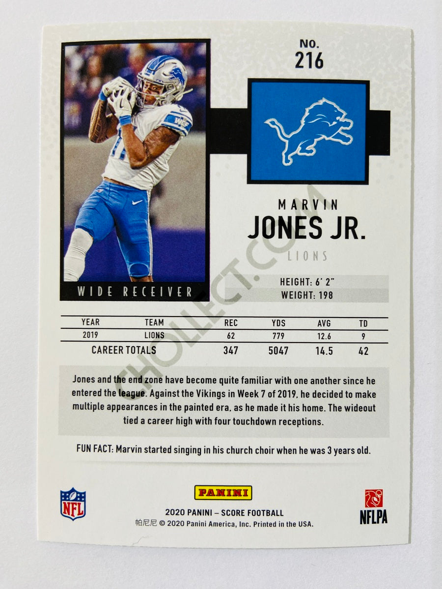 Marvin Jones Jr. - Detroit Lions 2020 Panini Score #216