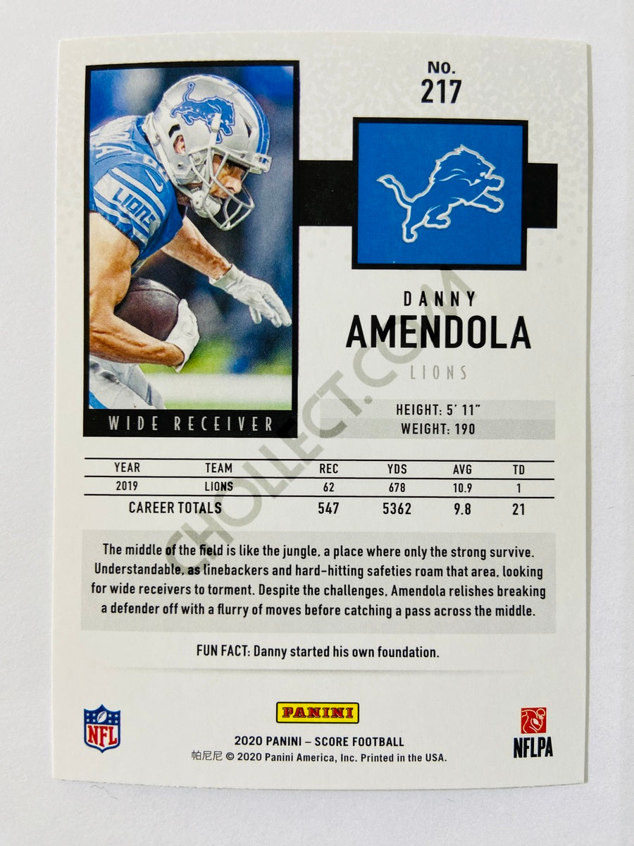 Danny Amendola - Detroit Lions 2020 Panini Score #217