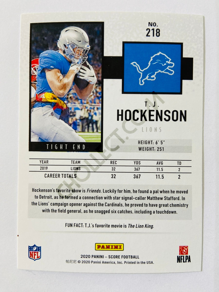 T.J. Hockenson - Detroit Lions 2020 Panini Score #218