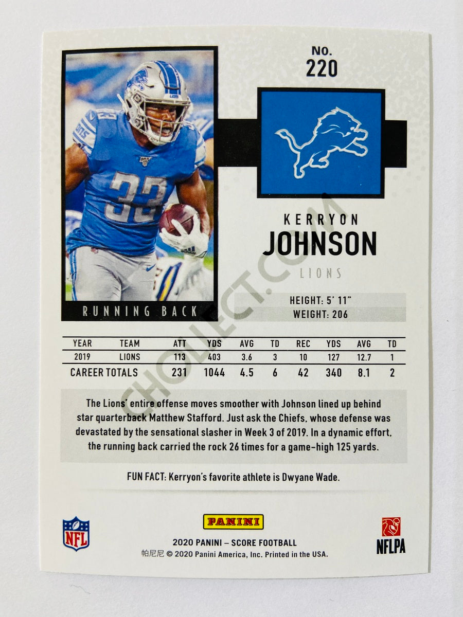 Kerryon Johnson - Detroit Lions 2020 Panini Score #220