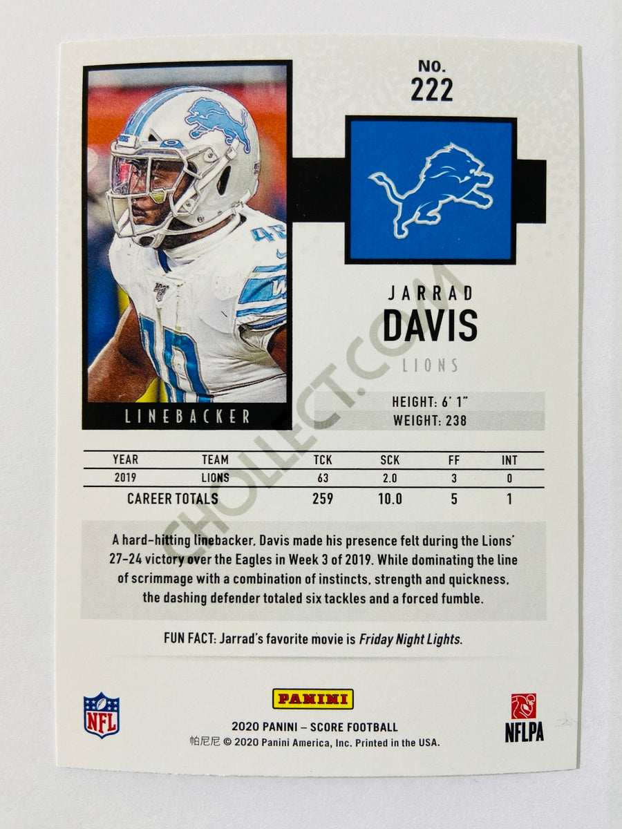 Jarrad Davis - Detroit Lions 2020 Panini Score #222