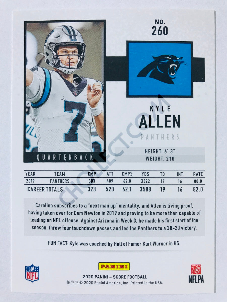 Kyle Allen - Carolina Panthers 2020 Panini Score #260