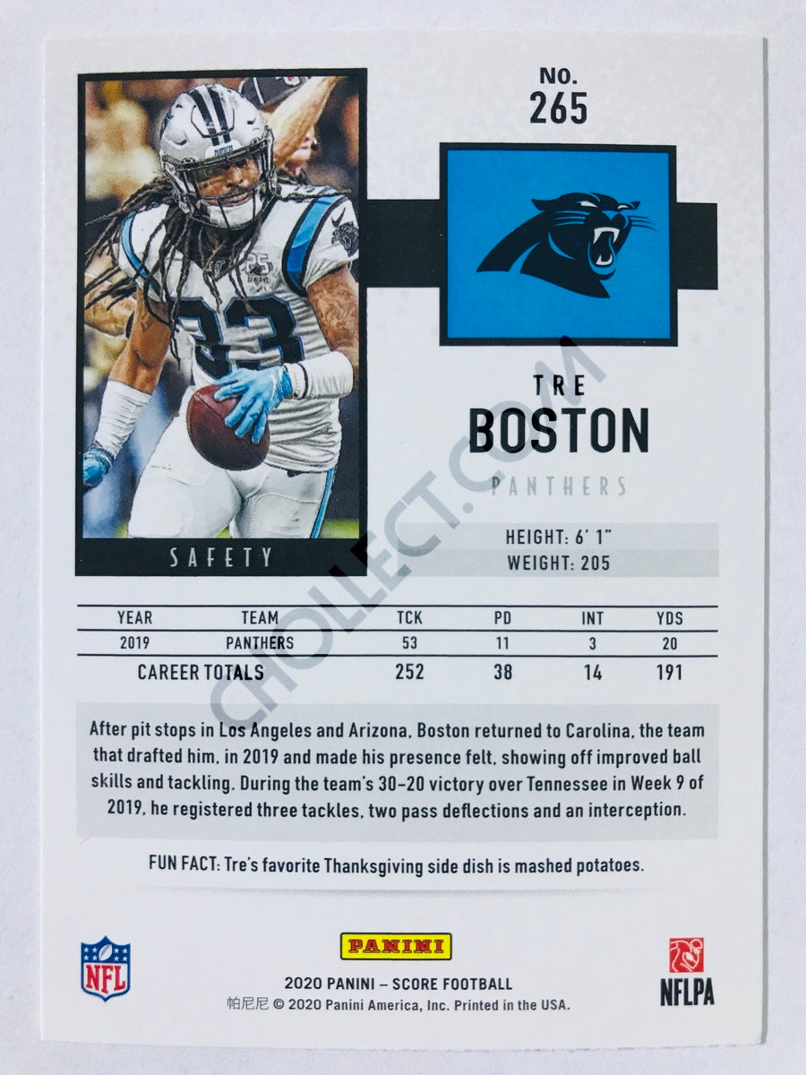 Tre Boston - Carolina Panthers 2020 Panini Score #265