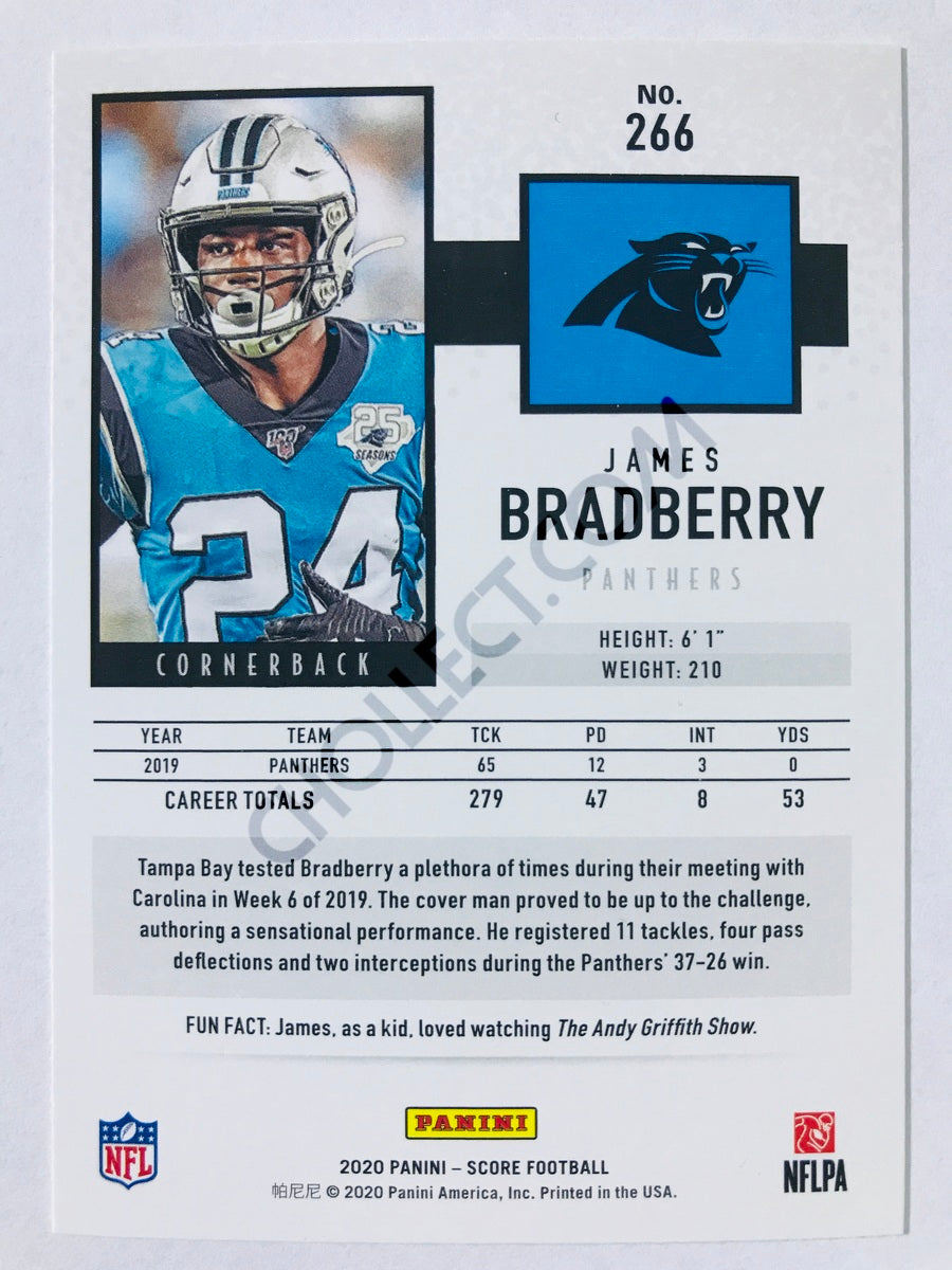 James Bradberry - Carolina Panthers 2020 Panini Score #266