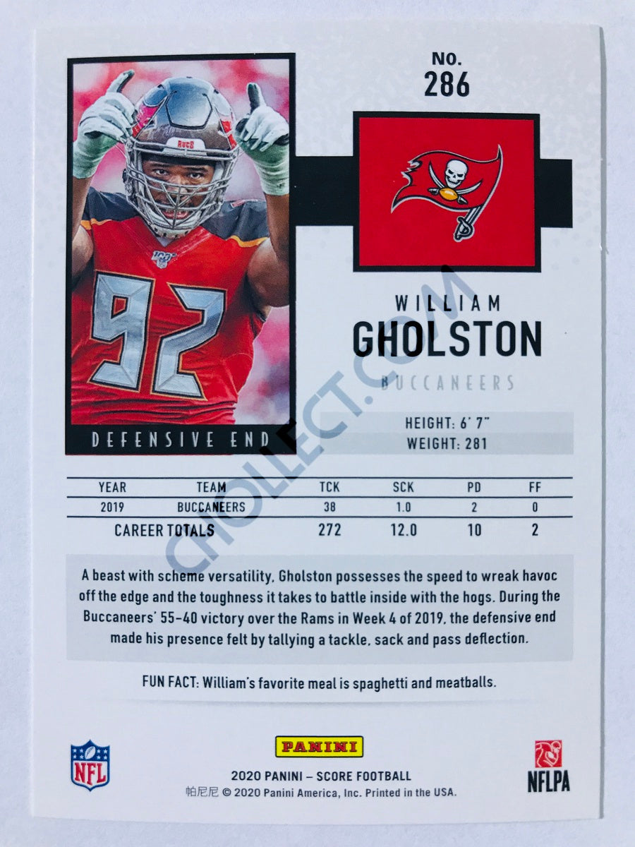 William Gholston - Tampa Bay Buccaneers 2020 Panini Score #286