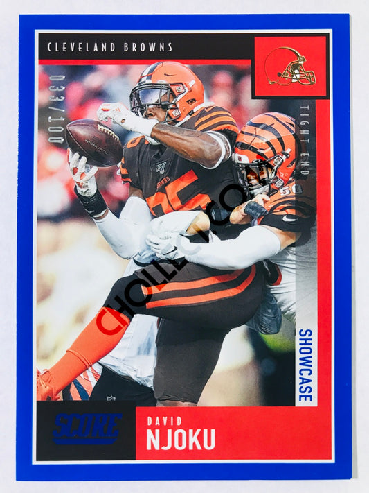 David Njoku - Cleveland Browns 2020 Panini Score Showcase Parallel #64 | 033/100