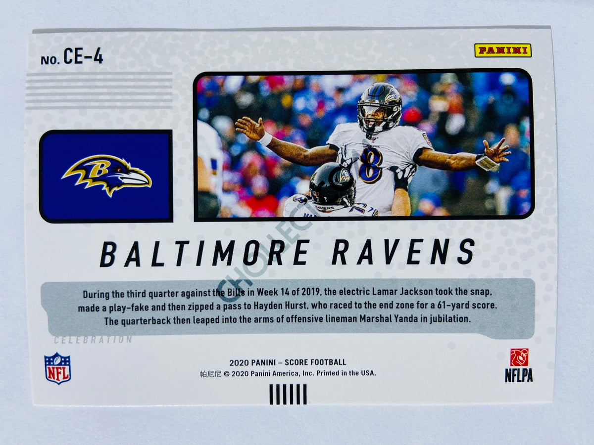 Lamar Jackson - Baltimore Ravens 2020 Panini Score Celebration Insert #CE-4