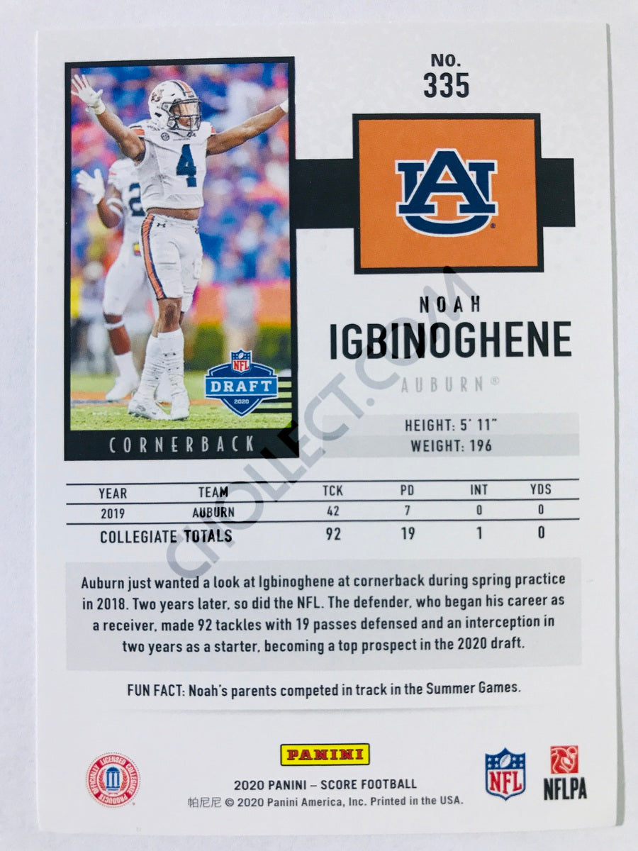 Noah Igbinoghene - Auburn Tigers 2020 Panini Score RC Rookie #335