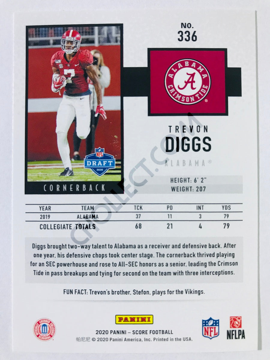 Trevon Diggs - Alabama Crimson Tide 2020 Panini Score RC Rookie #336