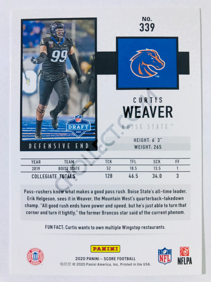 Curtis Weaver - Boise State Broncos 2020 Panini Score RC Rookie #339