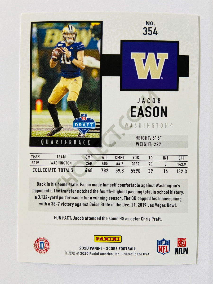 Jacob Eason - Washington Huskies 2020 Panini Score RC Rookie #354