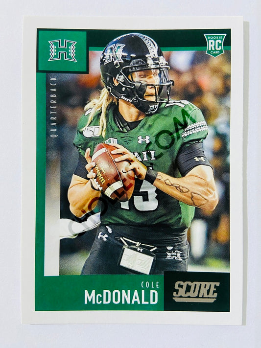 Cole McDonald - Hawaii Rainbow Warriors 2020 Panini Score RC Rookie #355