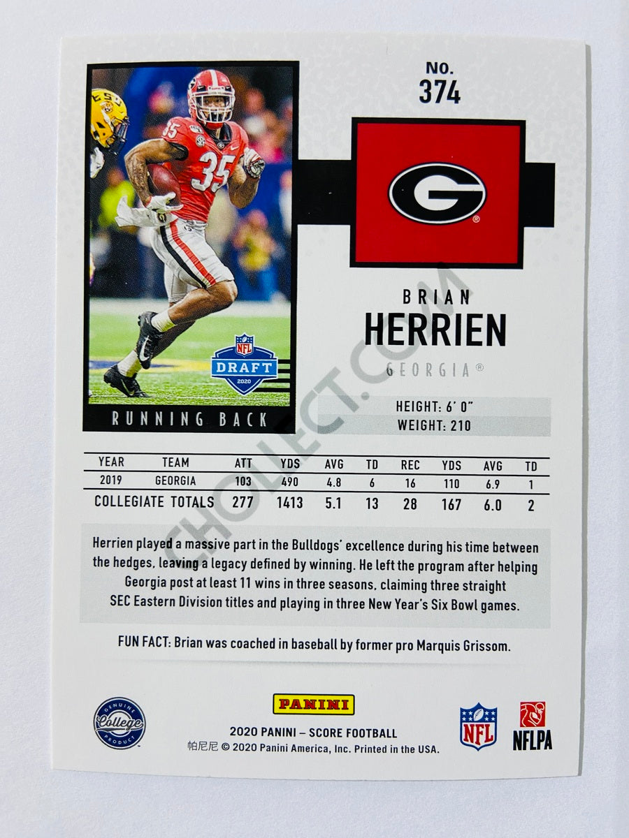 Brian Herrien - Georgia Bulldogs 2020 Panini Score RC Rookie #374