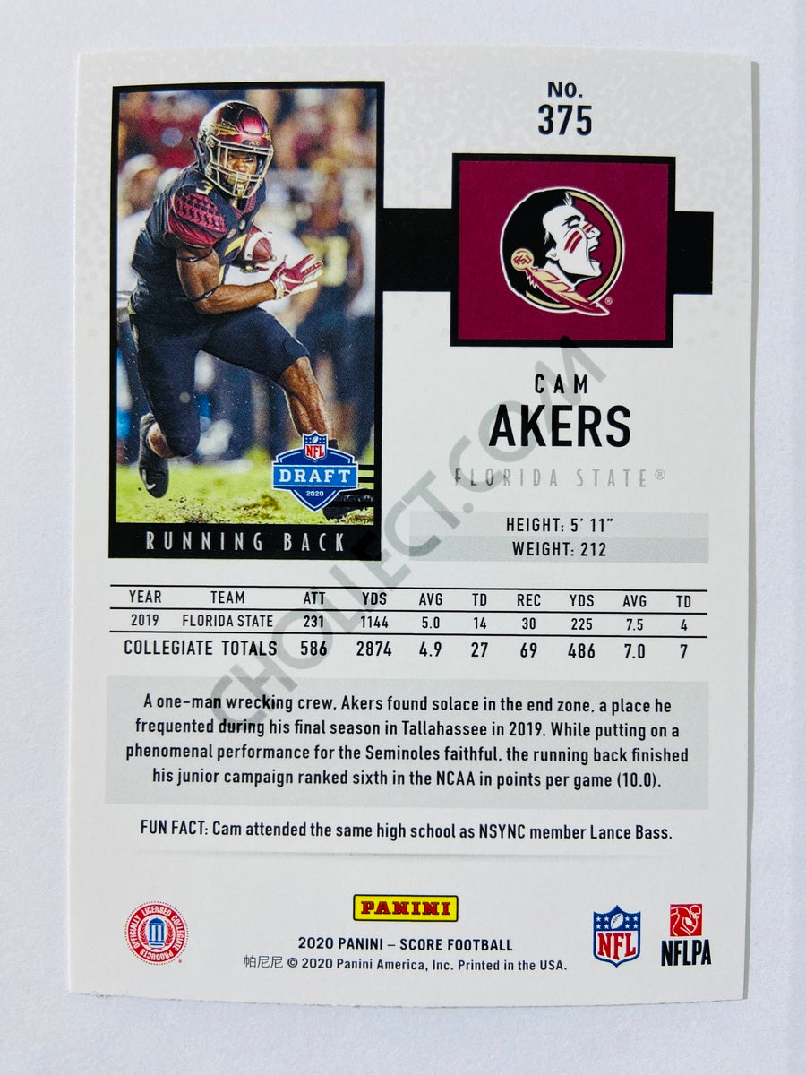 Cam Akers - Florida State Seminoles 2020 Panini Score RC Rookie #375