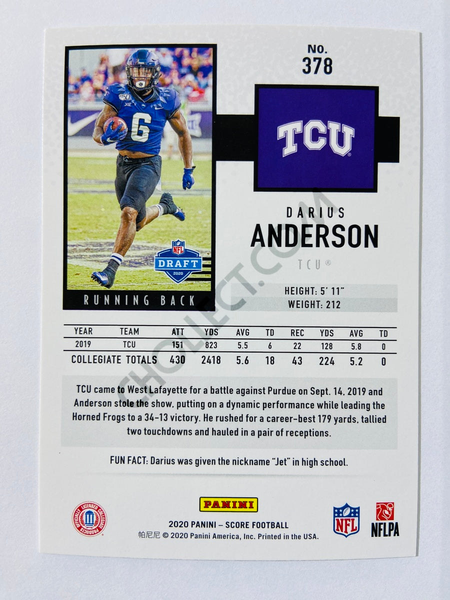 Darius Anderson - TCU Horned Frogs 2020 Panini Score RC Rookie #378